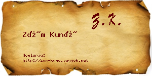 Zám Kunó névjegykártya